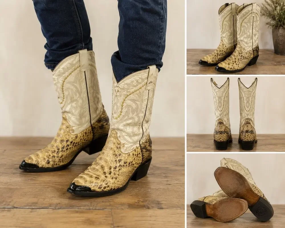 Vintage Afrikan Exotic Snakeskin Cowboy Boots Western Men’s MX 27.5 US 9